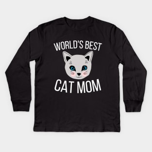 Worlds Best Cat Mom Kids Long Sleeve T-Shirt